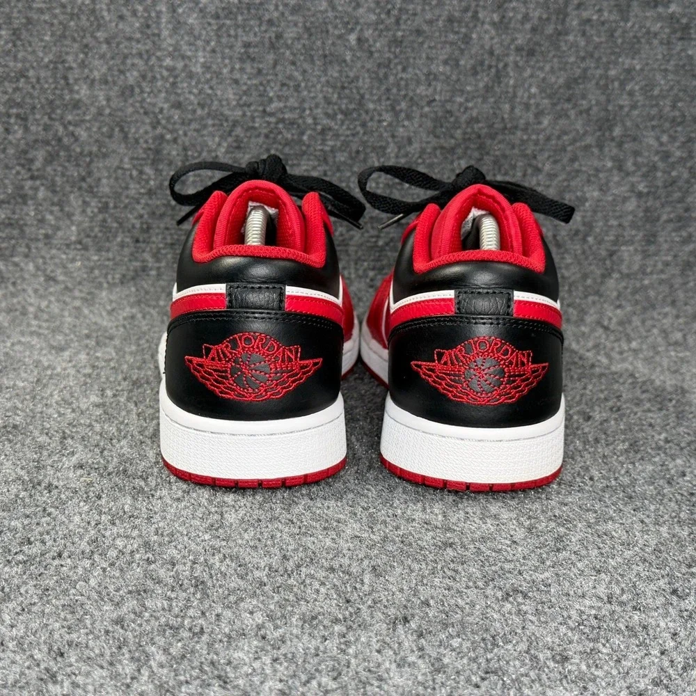 Jordan 1 Low Shoes Men's 10 Bulls Red White Black Athletic Hooping Sneakers